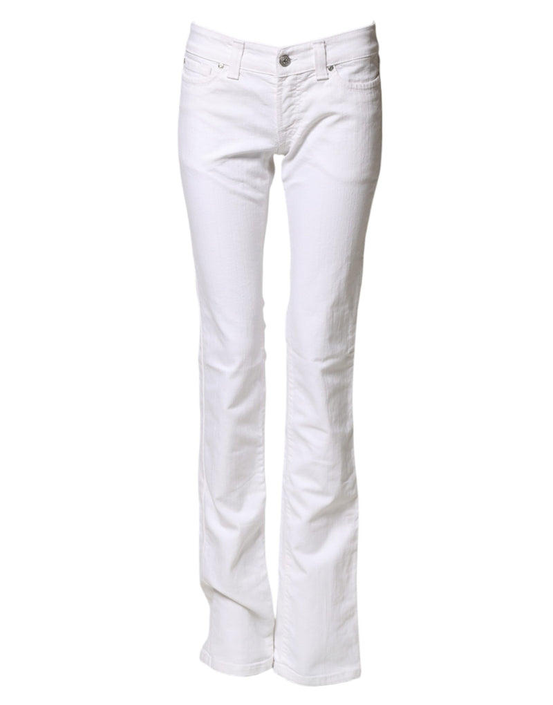 S.O.S White Low Waist Bootcut Denim Jeans for Women
