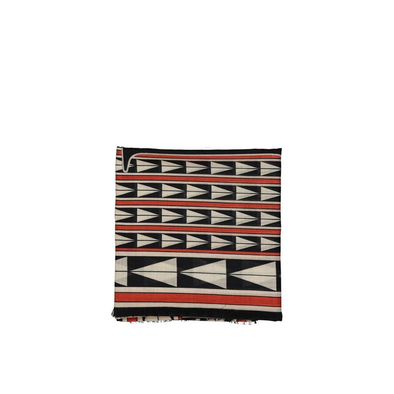 Écharpe en Laine Noire Lanvin - Design Géométrique Élégant