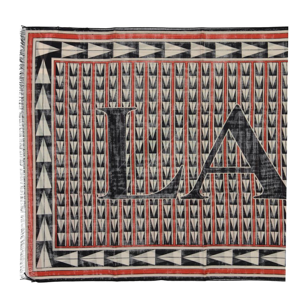 Écharpe en laine noire Lanvin