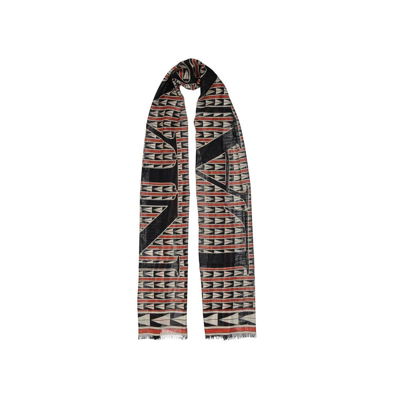 Écharpe en Laine Noire Lanvin - Design Géométrique Élégant