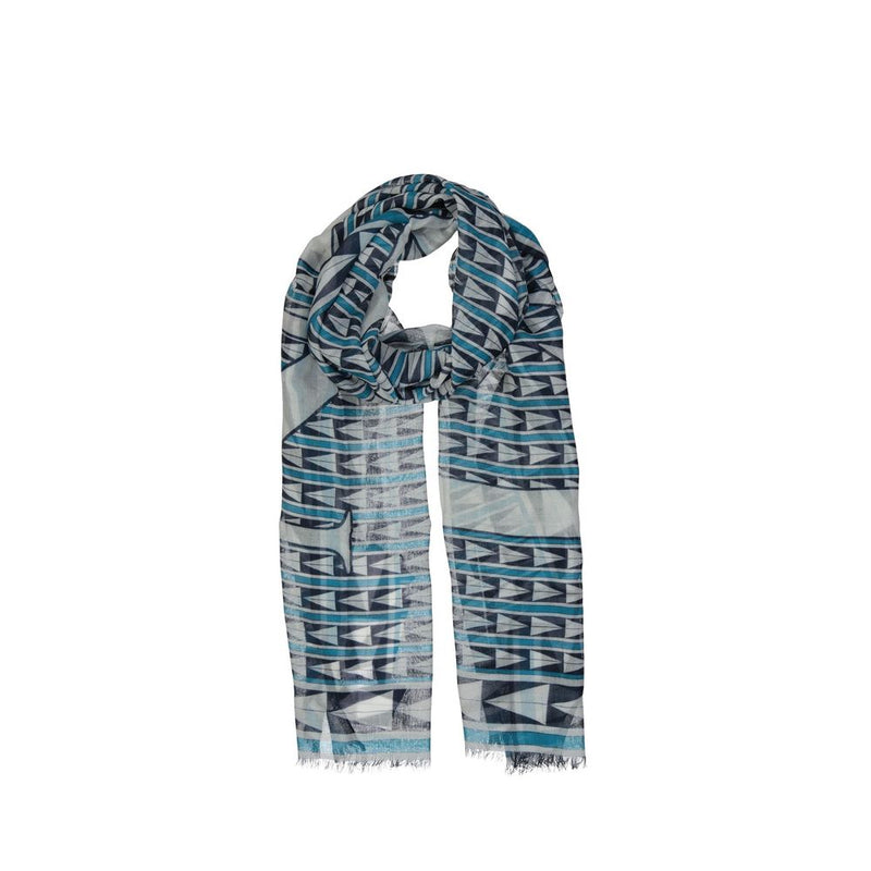 Écharpe en Laine Bleue Lanvin - Design Géométrique Élégant