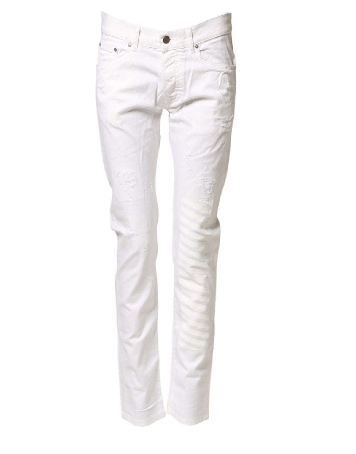 Daniele Alessandrini Jeans Femme Skinny Denim Blanc en Coton Stretch