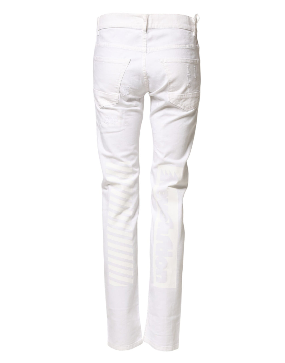 Daniele Alessandrini Jeans Femme Skinny Denim Blanc en Coton Stretch