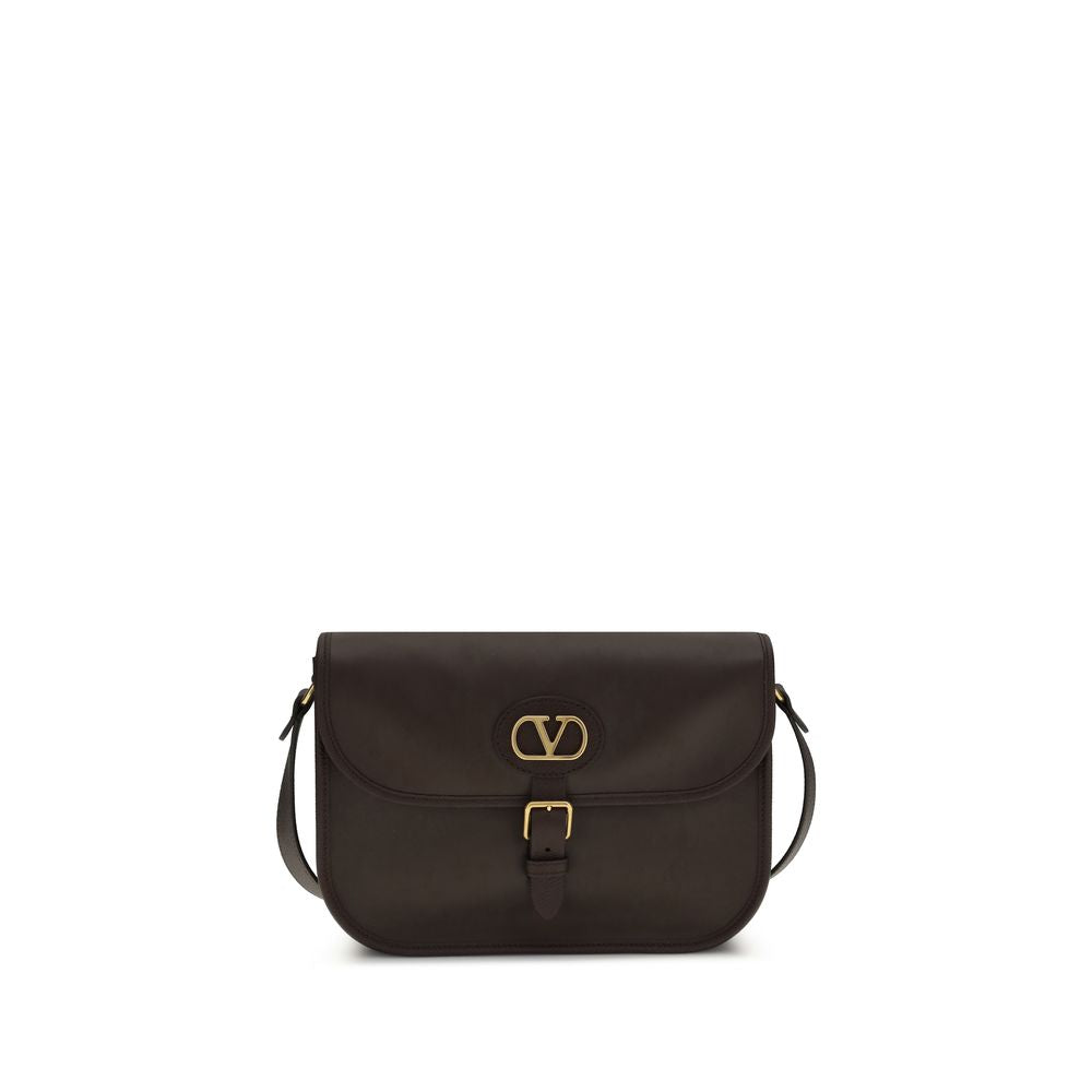 Sac à épaule Valentino Garavani en cuir de veau marron