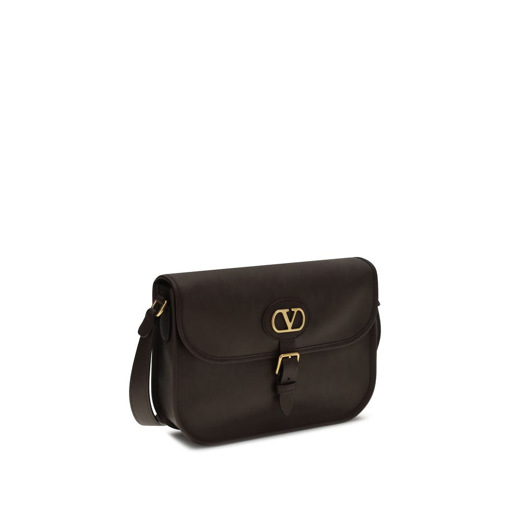 Sac à épaule Valentino Garavani en cuir de veau marron