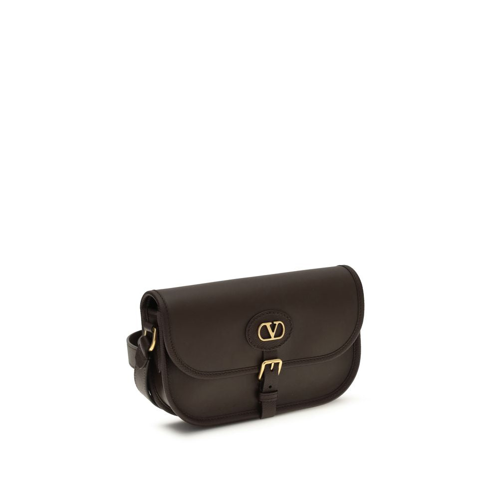 Sac à épaule Valentino Garavani en cuir de veau marron