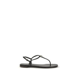 Giuseppe Zanotti Pia Mizuki Black Calf Leather Flat Sandals