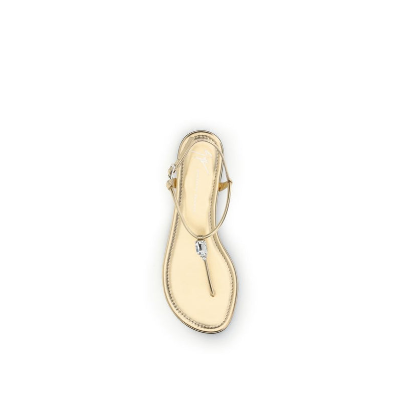 Giuseppe Zanotti Pia Mizuki Gold Calf Leather Flat Sandals
