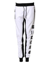 Frankie Morello Black and White Skinny Jogger Sweatpants