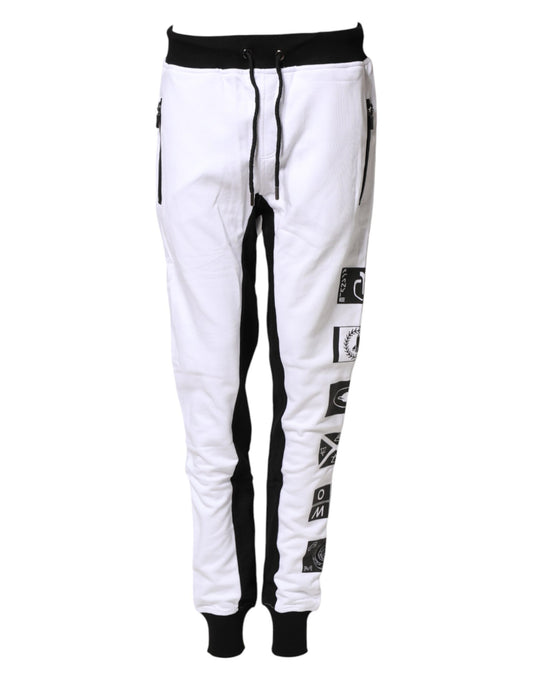 Frankie Morello Black and White Skinny Jogger Sweatpants