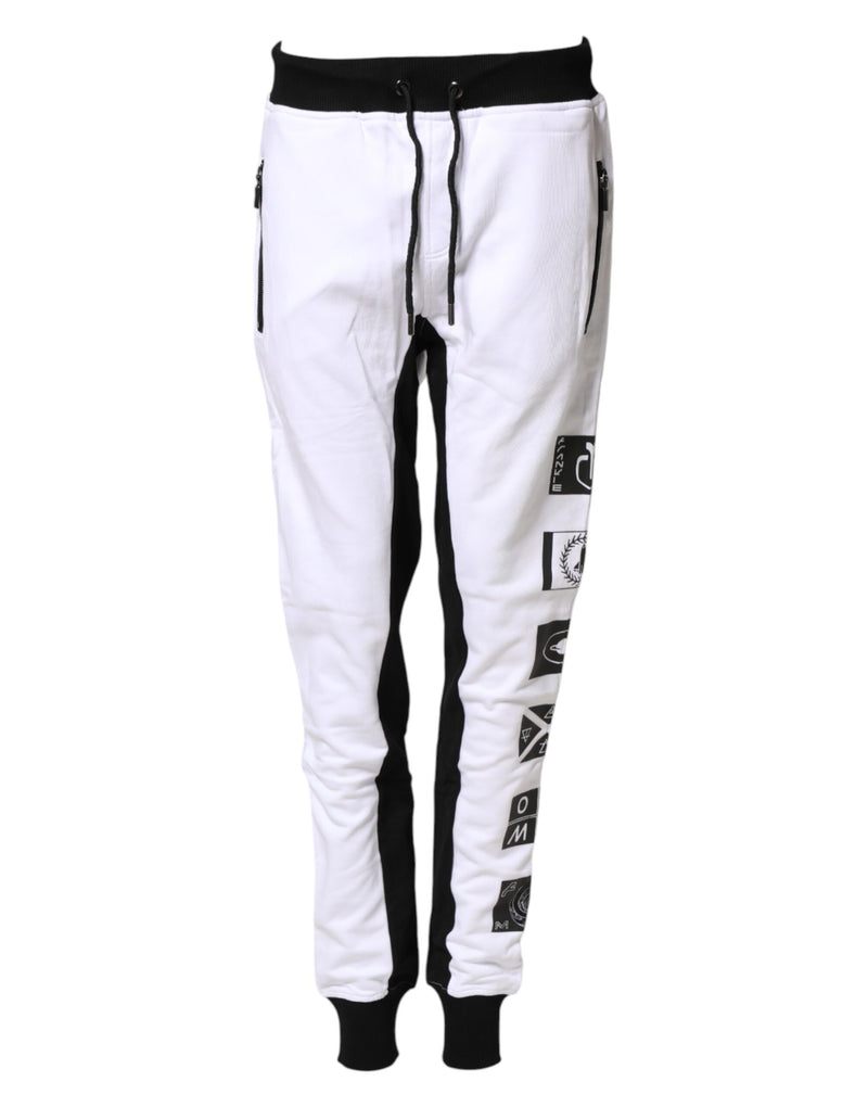 Frankie Morello Black and White Skinny Jogger Sweatpants