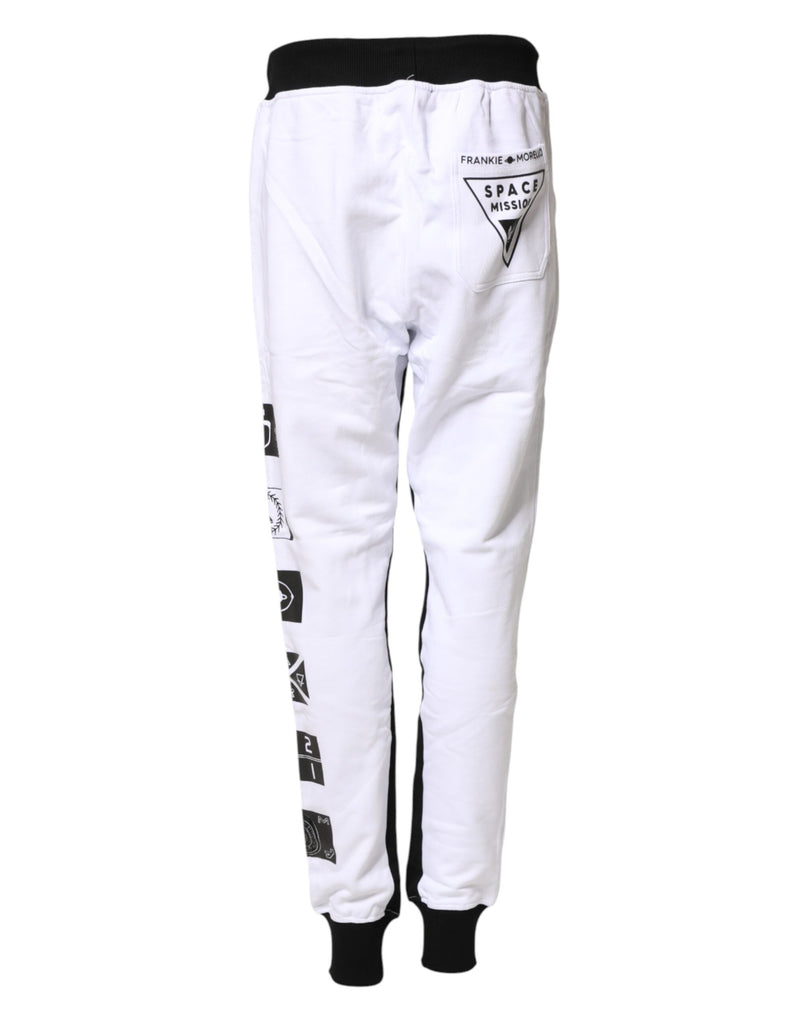 Frankie Morello Black and White Skinny Jogger Sweatpants