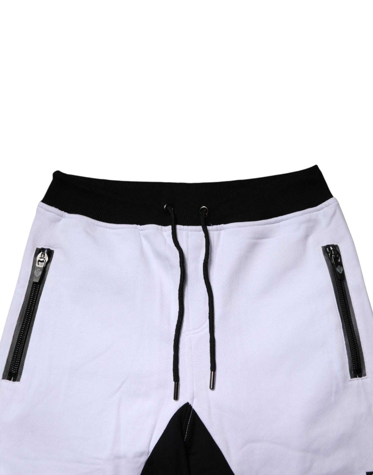 Frankie Morello Black and White Skinny Jogger Sweatpants