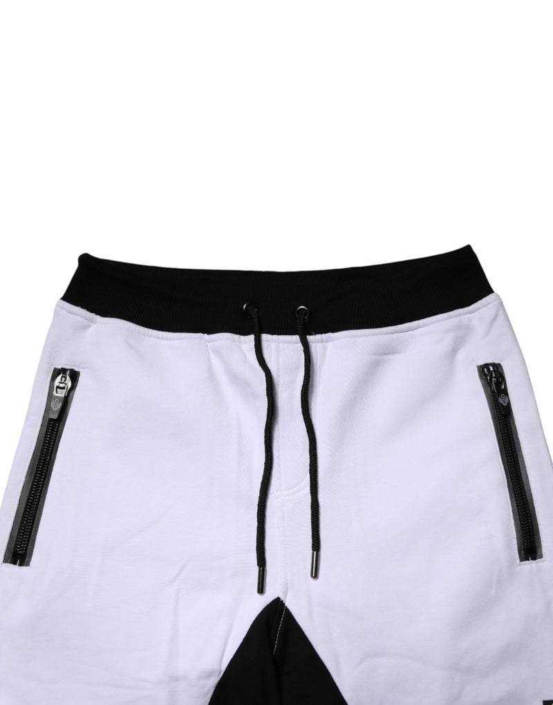 Frankie Morello Black and White Skinny Jogger Sweatpants