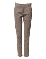 Dondup Cotton Stretch Straight Chino Trouser - Brown