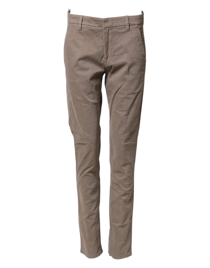 Dondup Cotton Stretch Straight Chino Trouser - Brown