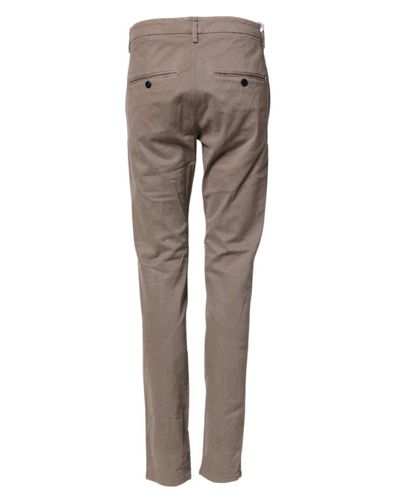 Dondup Cotton Stretch Straight Chino Trouser - Brown
