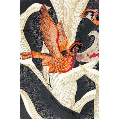 Écharpe en soie noire bourbonienne pour femme