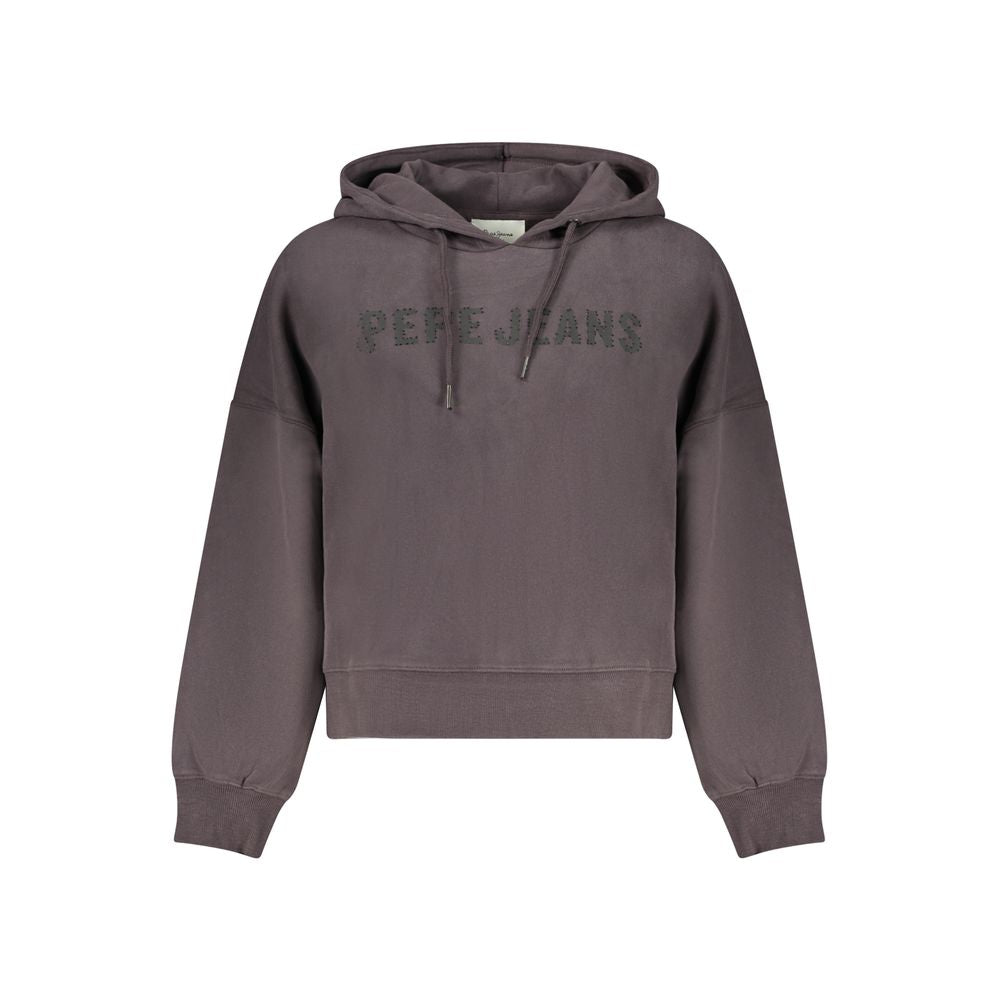 Pepe Jeans Sweatshirt Noir en Coton avec Détails en Strass
