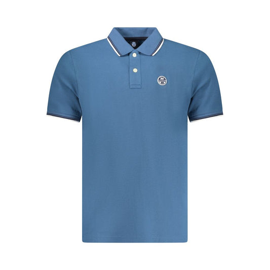 North Sails Blu Cotton Men Polo - Stylish Long Sleeve Sweatshirt