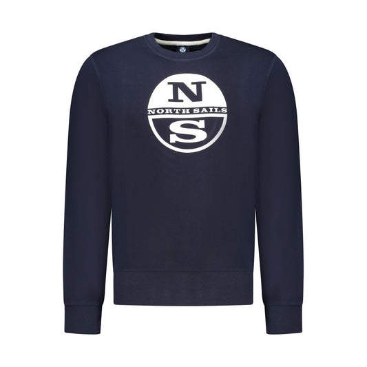 North Sails Blue Cotton Men Sweatshirt - Stylish Comfort