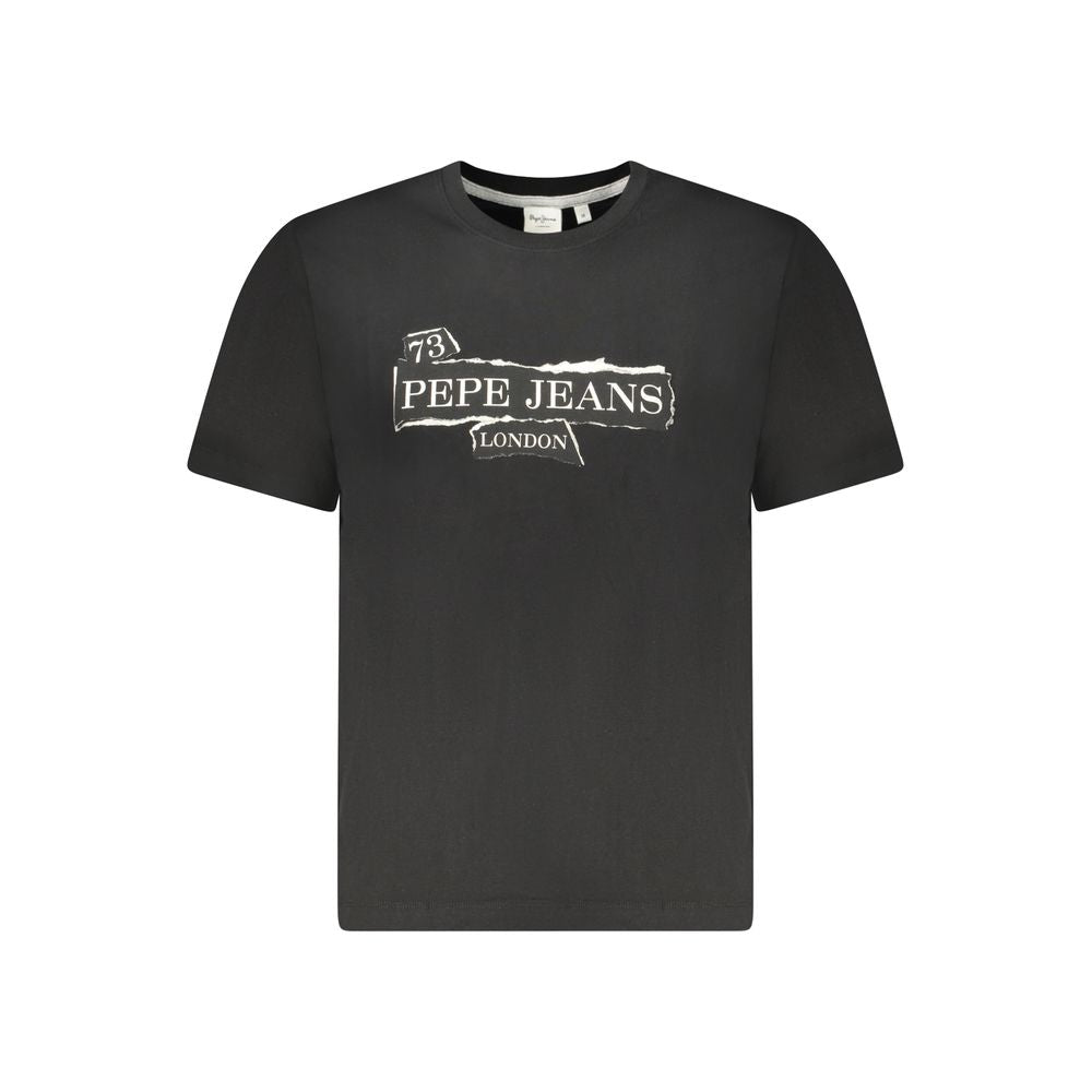 T-shirt noir en coton pour homme Pepe Jeans