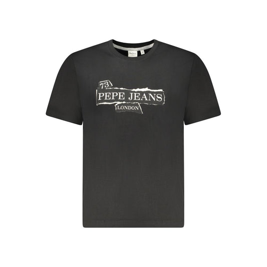 T-shirt noir en coton pour homme Pepe Jeans