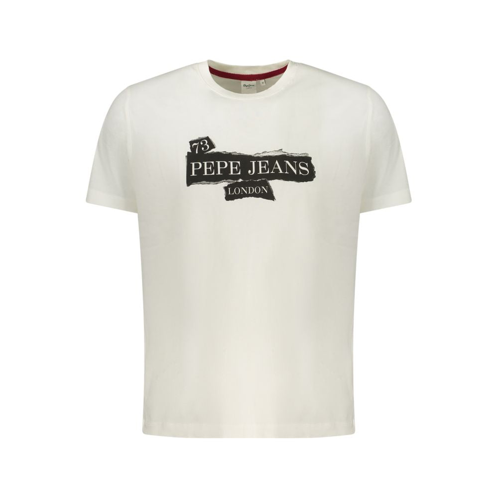 Pepe Jeans T-Shirt Blanc en Coton pour Homme - Style Écologique