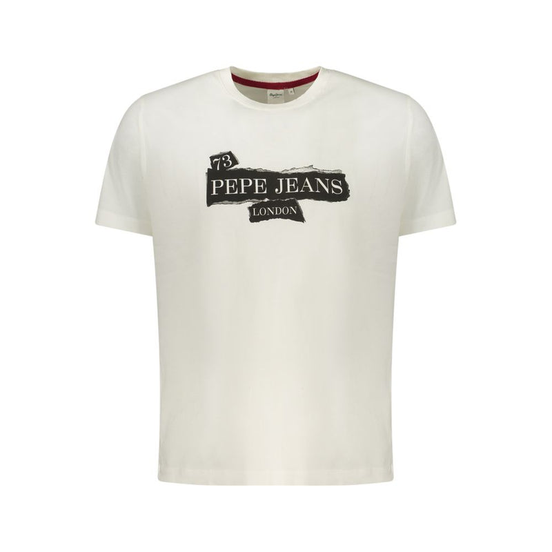Pepe Jeans T-Shirt Blanc en Coton pour Homme - Style Écologique
