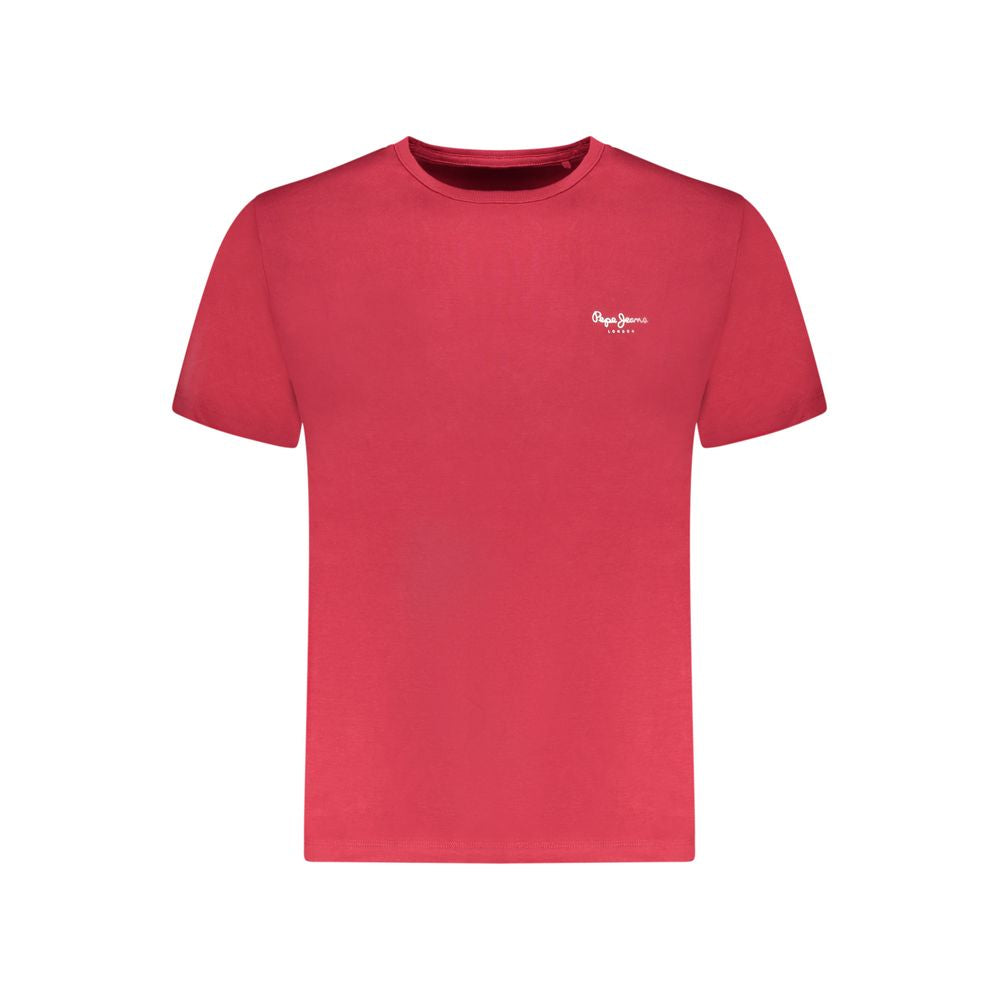 Pepe Jeans T-Shirt Rouge en Coton Durable pour Hommes
