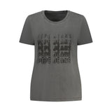 Pepe Jeans Black Cotton Sportswear T-Shirt with Rhinestones