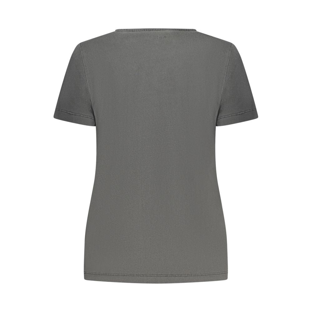 Pepe Jeans Black Cotton Sportswear T-Shirt with Rhinestones