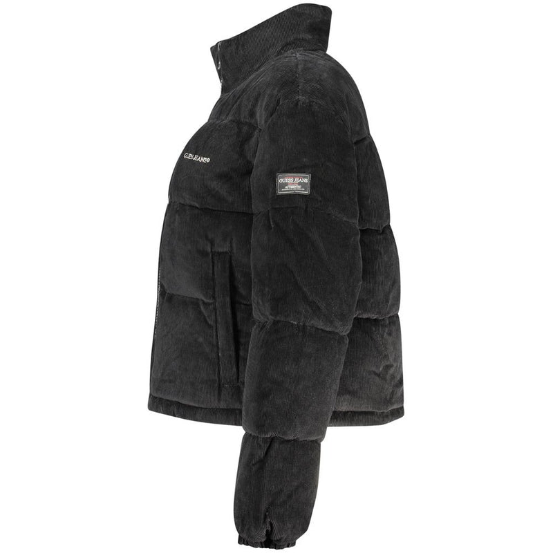 Guess Jeans Black Polyester Shell Jacket - Élégance et Confort