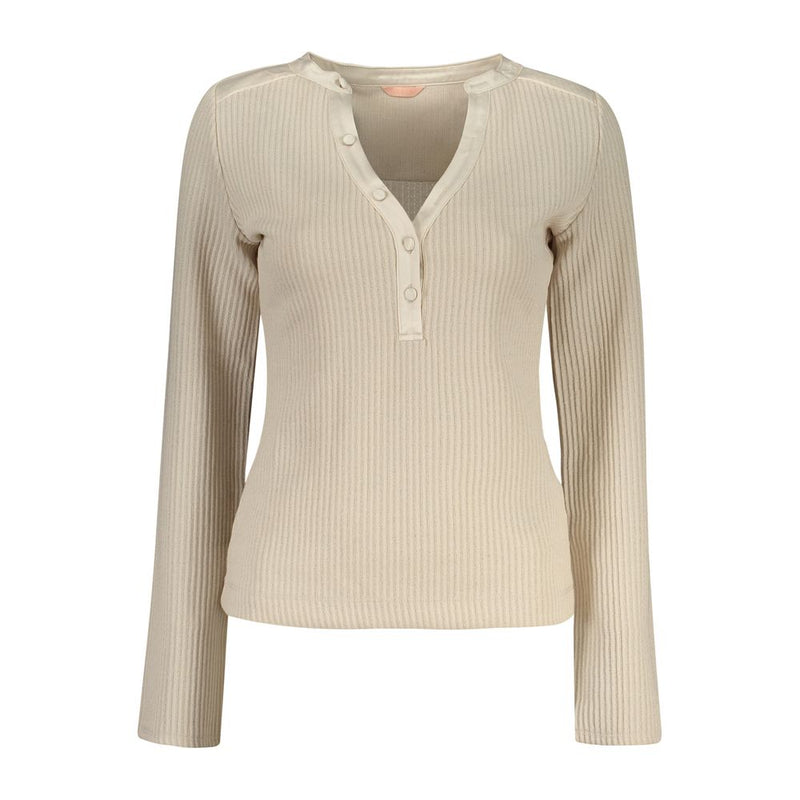 Guess Jeans Beige Polyester Sweatshirt - Stylish & Comfortable
