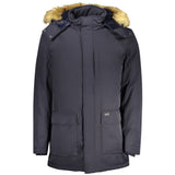 Parka en Polyester Bleu Guess Jeans avec Capuche Amovible
