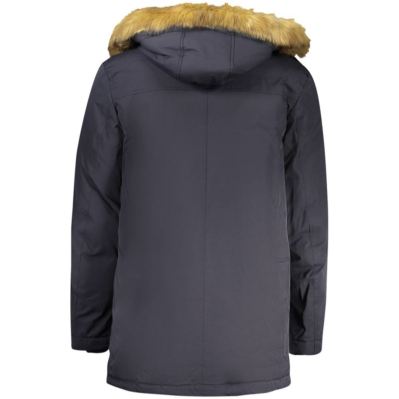 Parka en Polyester Bleu Guess Jeans avec Capuche Amovible