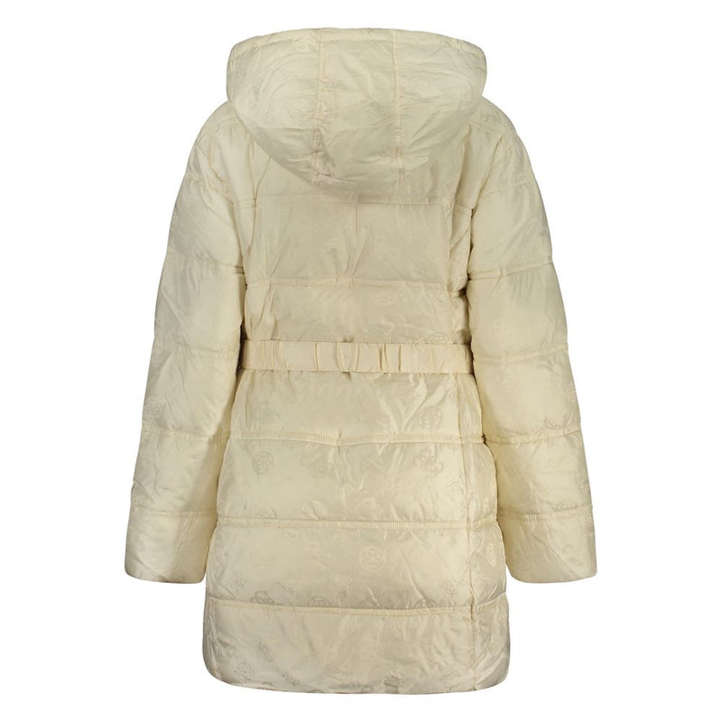 Guess Jeans Beige Polyamide Full-Length Jacket - Élégance et Fonctionnalité