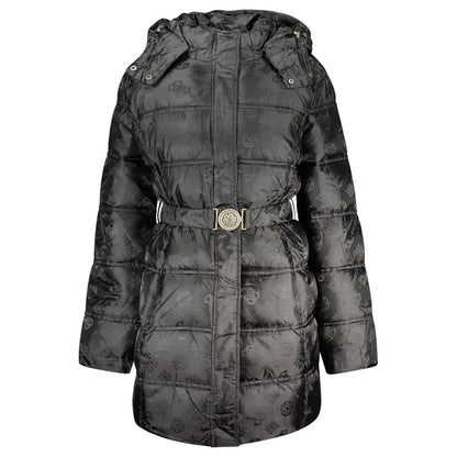 Guess Jeans Black Polyamide Coat
