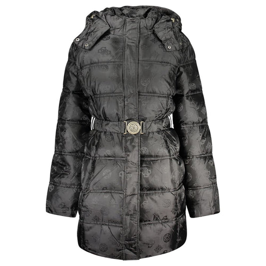 Guess Jeans Black Polyamide Coat