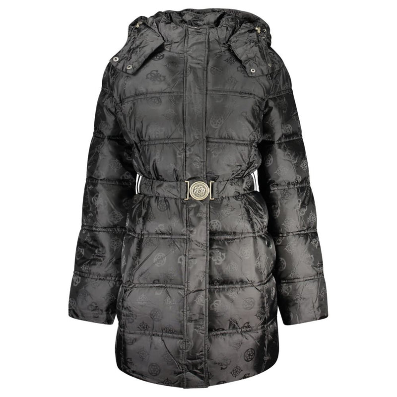 Guess Jeans Black Polyamide Coat - Élégance et Fonctionnalité