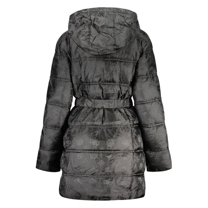 Guess Jeans Black Polyamide Coat