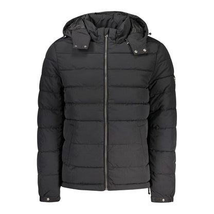 Guess Jeans zwarte lange jas van polyamide