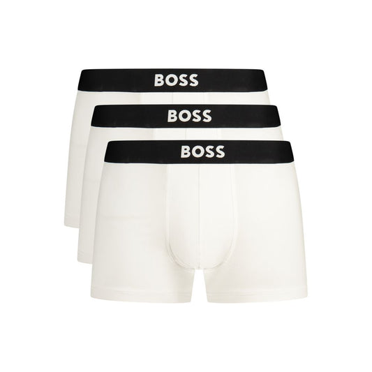 Hugo Boss White Cotton Boxers - Comfortable and Stylish