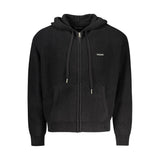 Guess Jeans Cardigan Noir en Coton avec Capuche