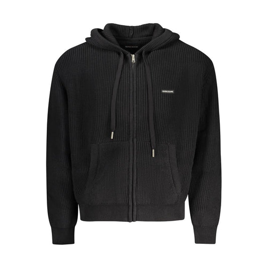 Guess Jeans Cardigan Noir en Coton avec Capuche