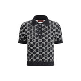 Gucci Black Wool GG Jacquard Polo Top - Élégance et Confort