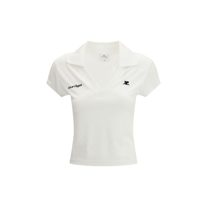 Polo Courrèges en coton blanc