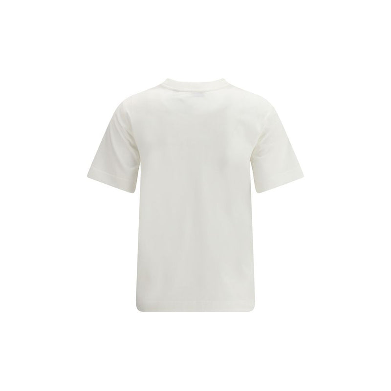 T-Shirt en Coton Blanc avec Logo Burberry pour Femmes