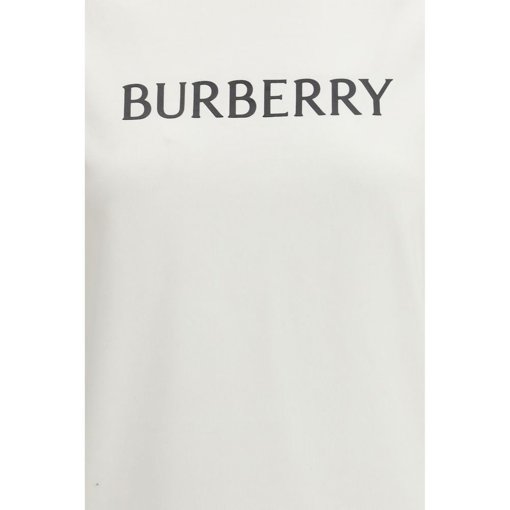 T-Shirt en Coton Blanc avec Logo Burberry pour Femmes