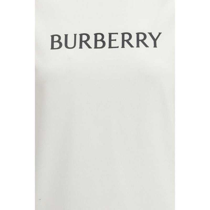 T-Shirt en Coton Blanc avec Logo Burberry pour Femmes